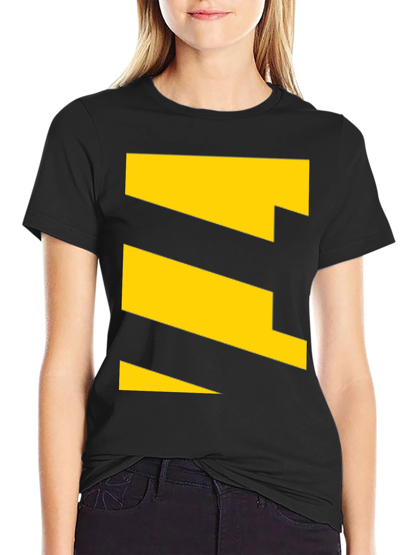 Geometric Yellow Pattern Tee - Modern Casual