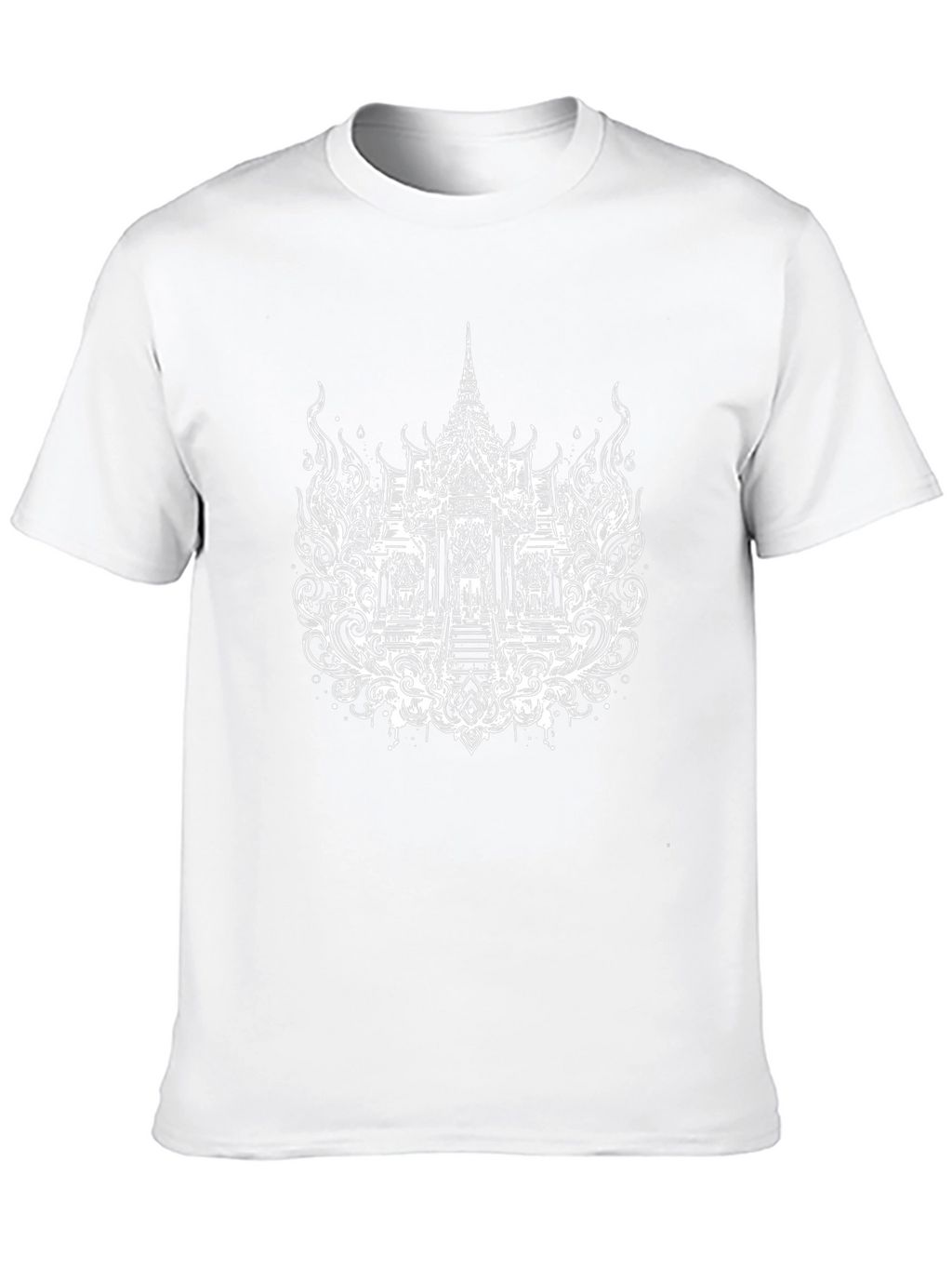 Thai Temple Graphic Tee - Black Cotton T-Shirt