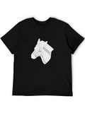 Abstract Zebra Head Graphic Black T-Shirt
