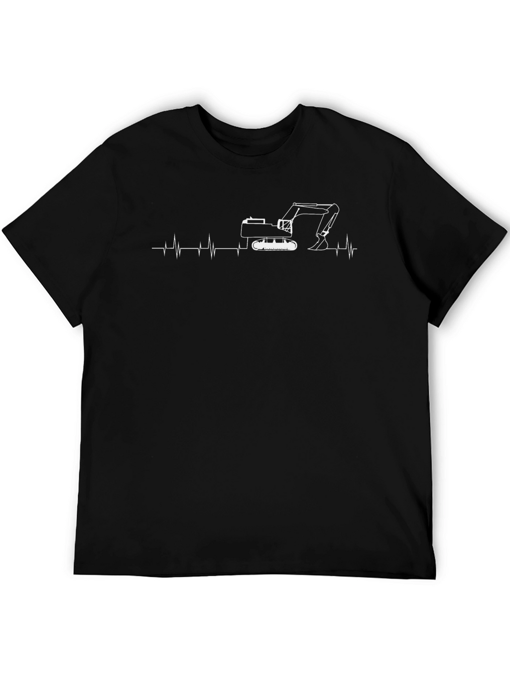 Excavator Heartbeat Black T-Shirt