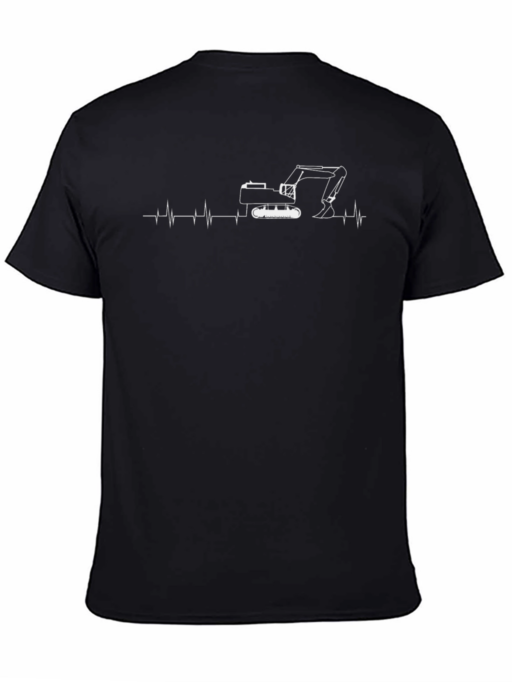 Excavator Heartbeat Black T-Shirt