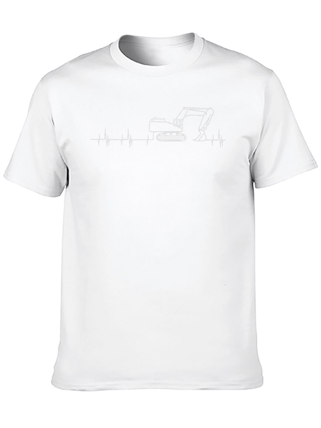 Excavator Heartbeat Black T-Shirt