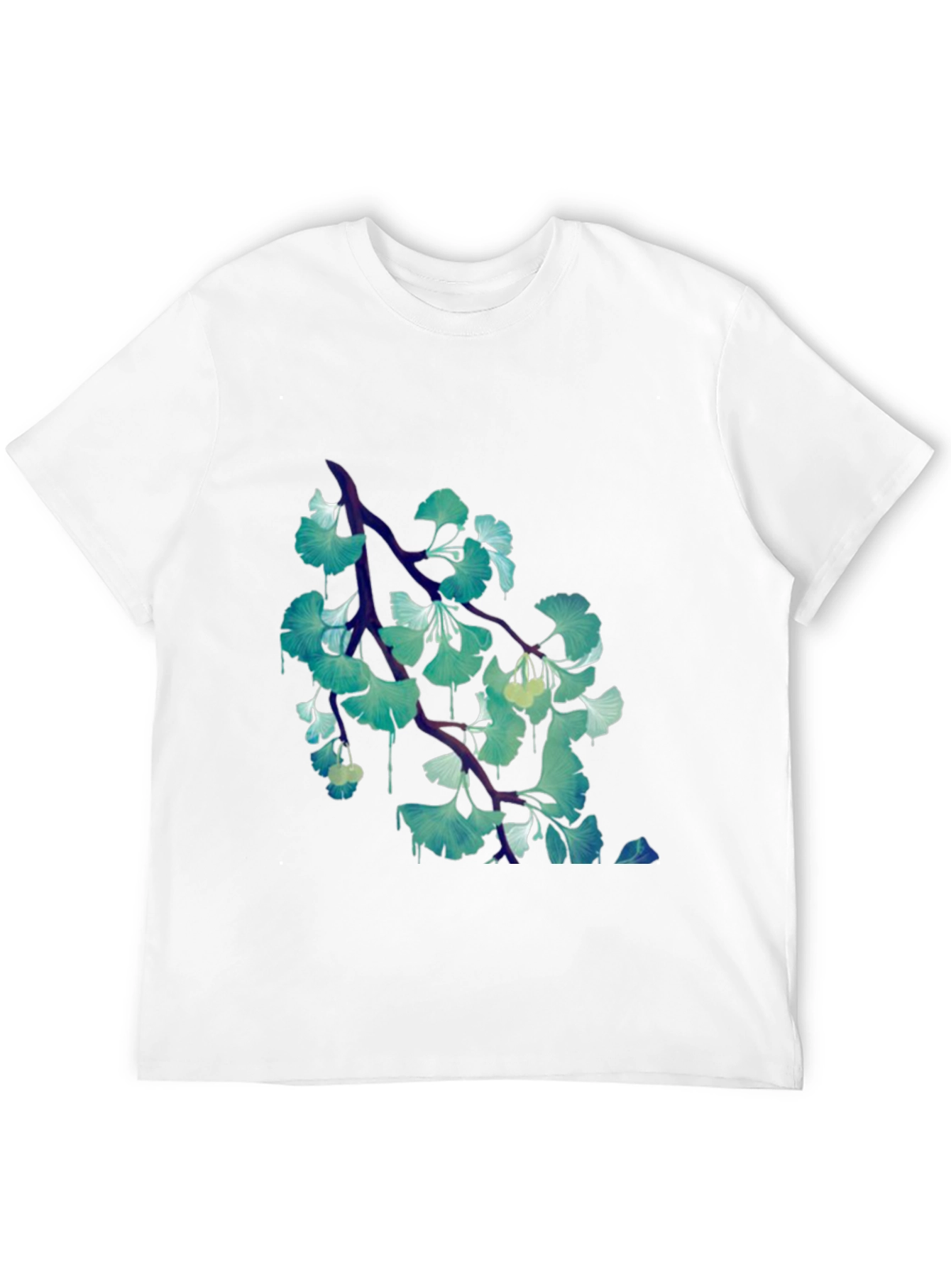 Ginkgo Leaf Branch Black T-Shirt