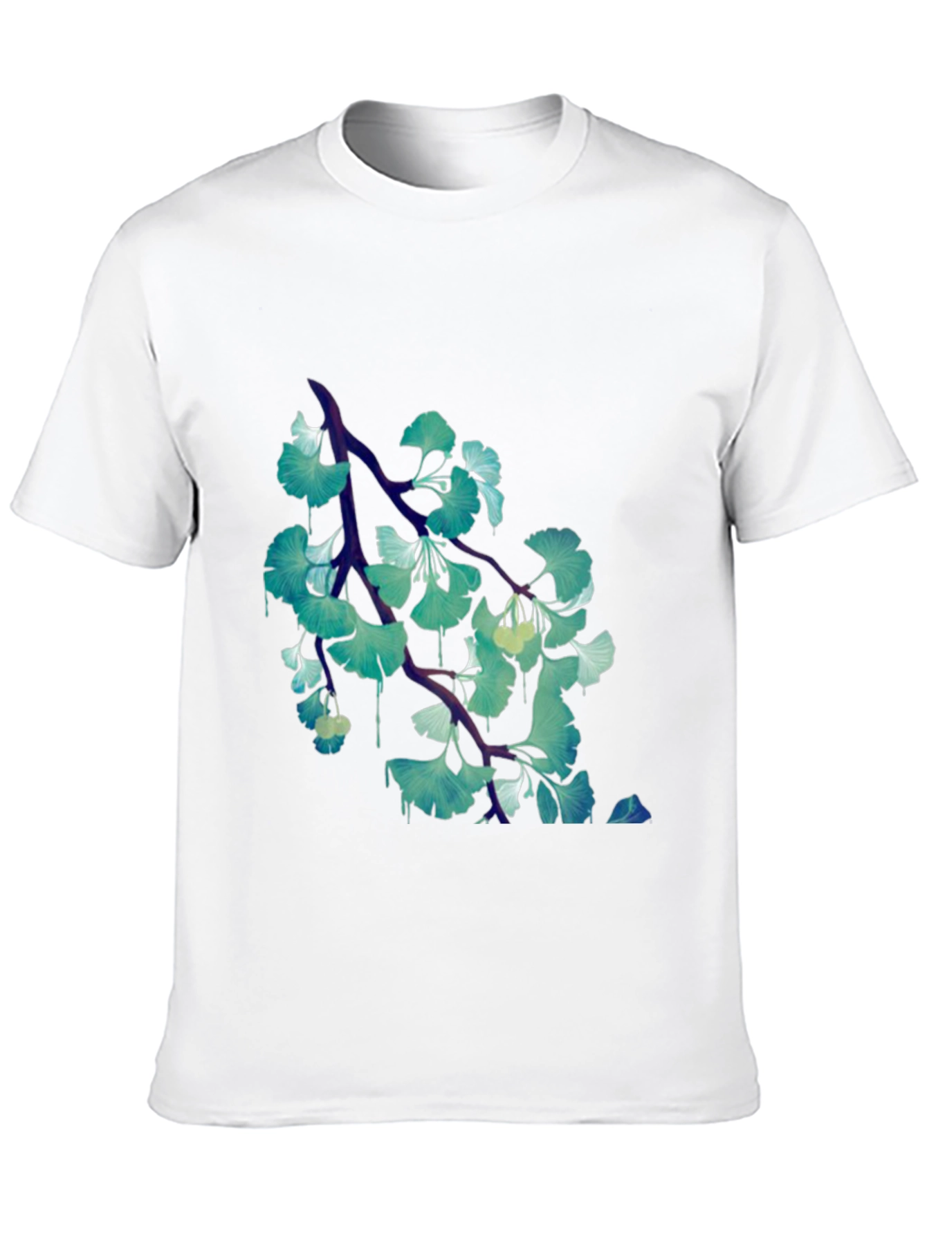 Ginkgo Leaf Branch Black T-Shirt