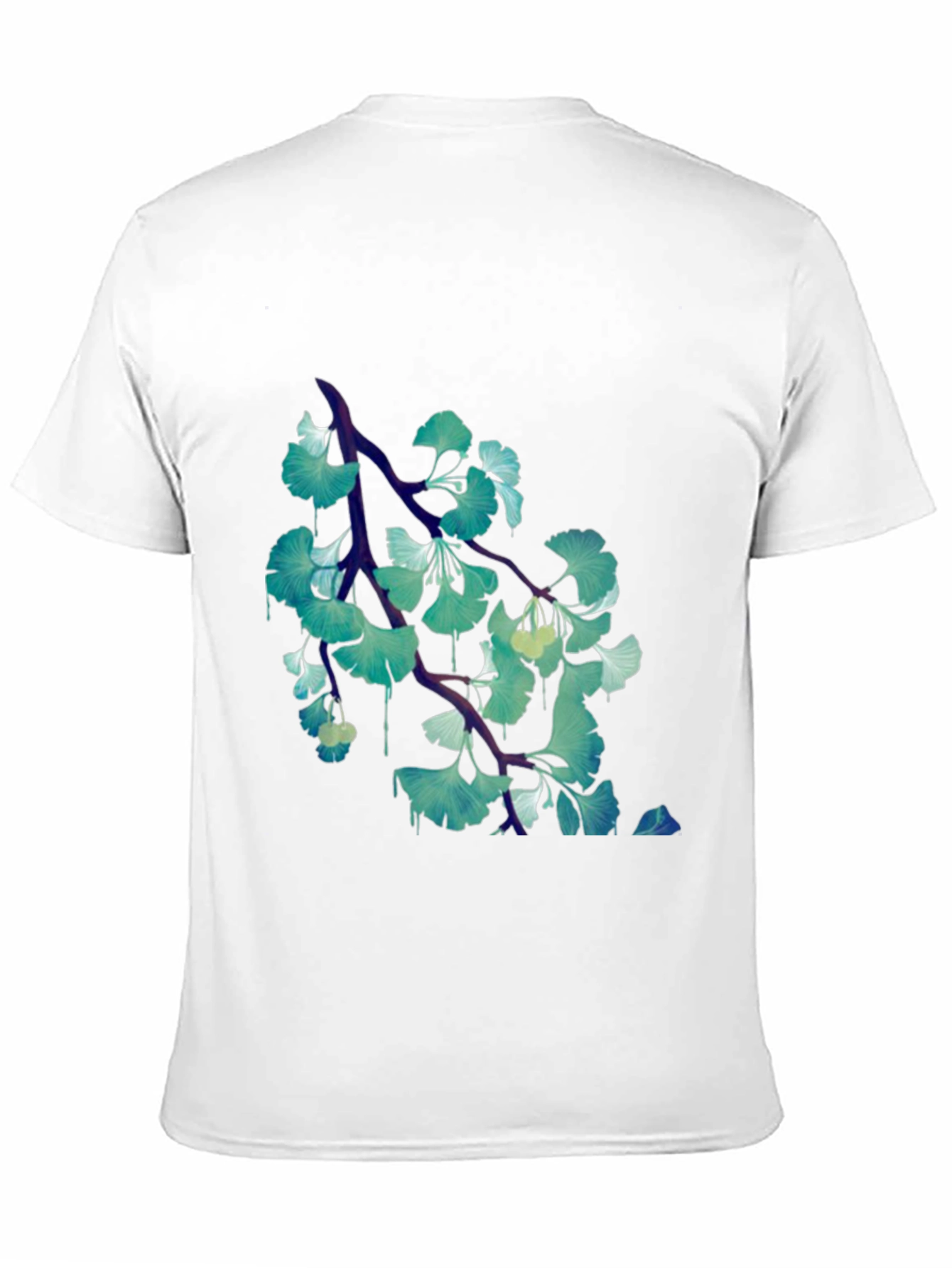 Ginkgo Leaf Branch Black T-Shirt
