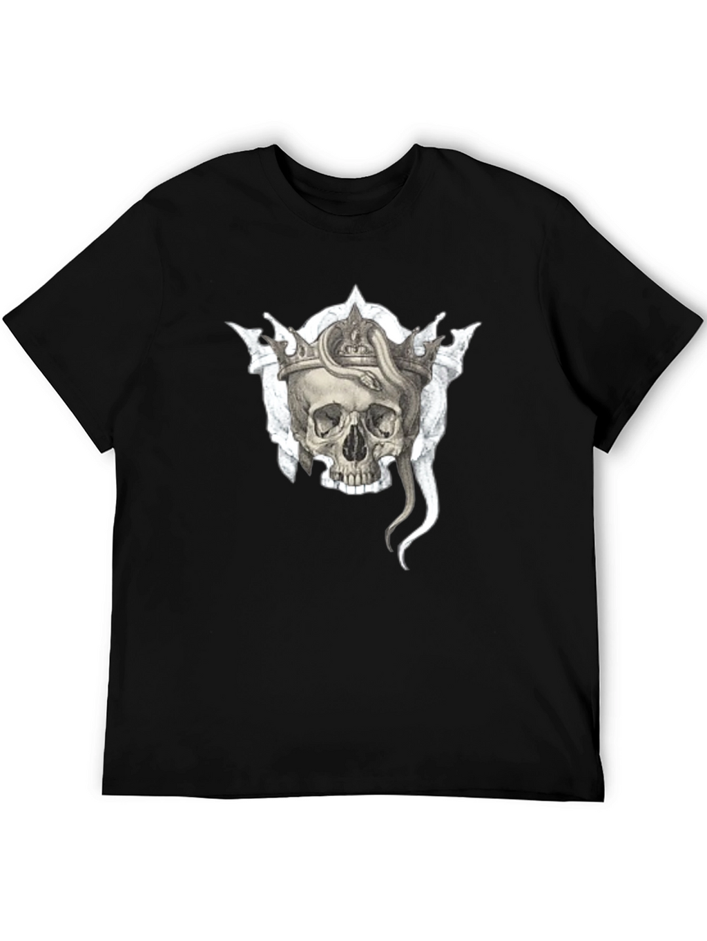 Skull & Snake Crown Graphic Black T-Shirt