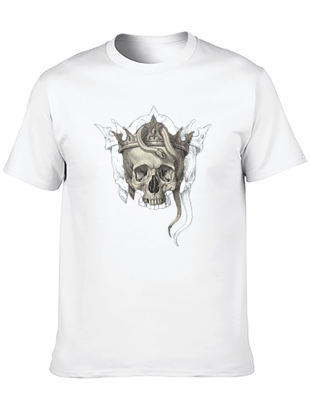 Skull & Snake Crown Graphic Black T-Shirt
