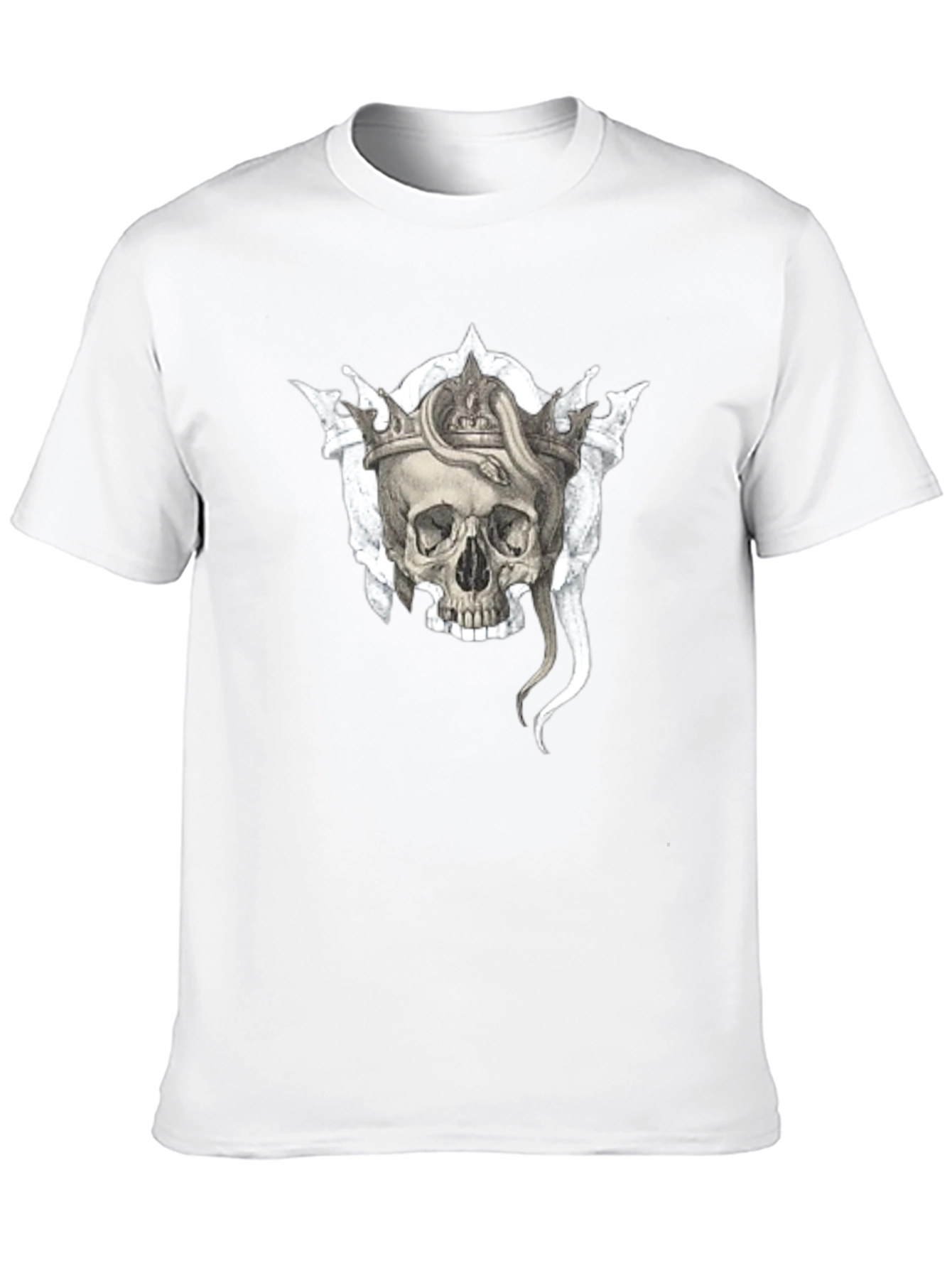 Skull & Snake Crown Graphic Black T-Shirt