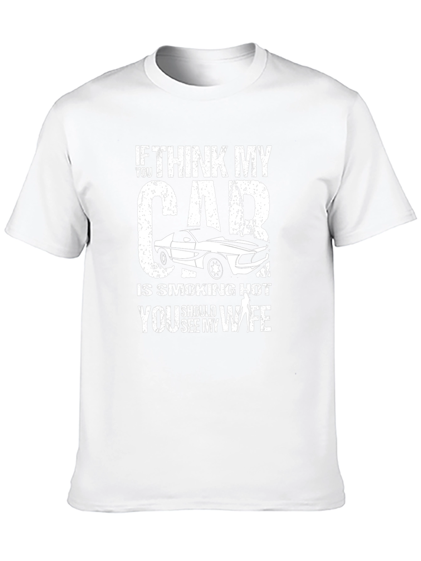 Smoking Hot Car & Wife Graphic T-Shirt - Black
