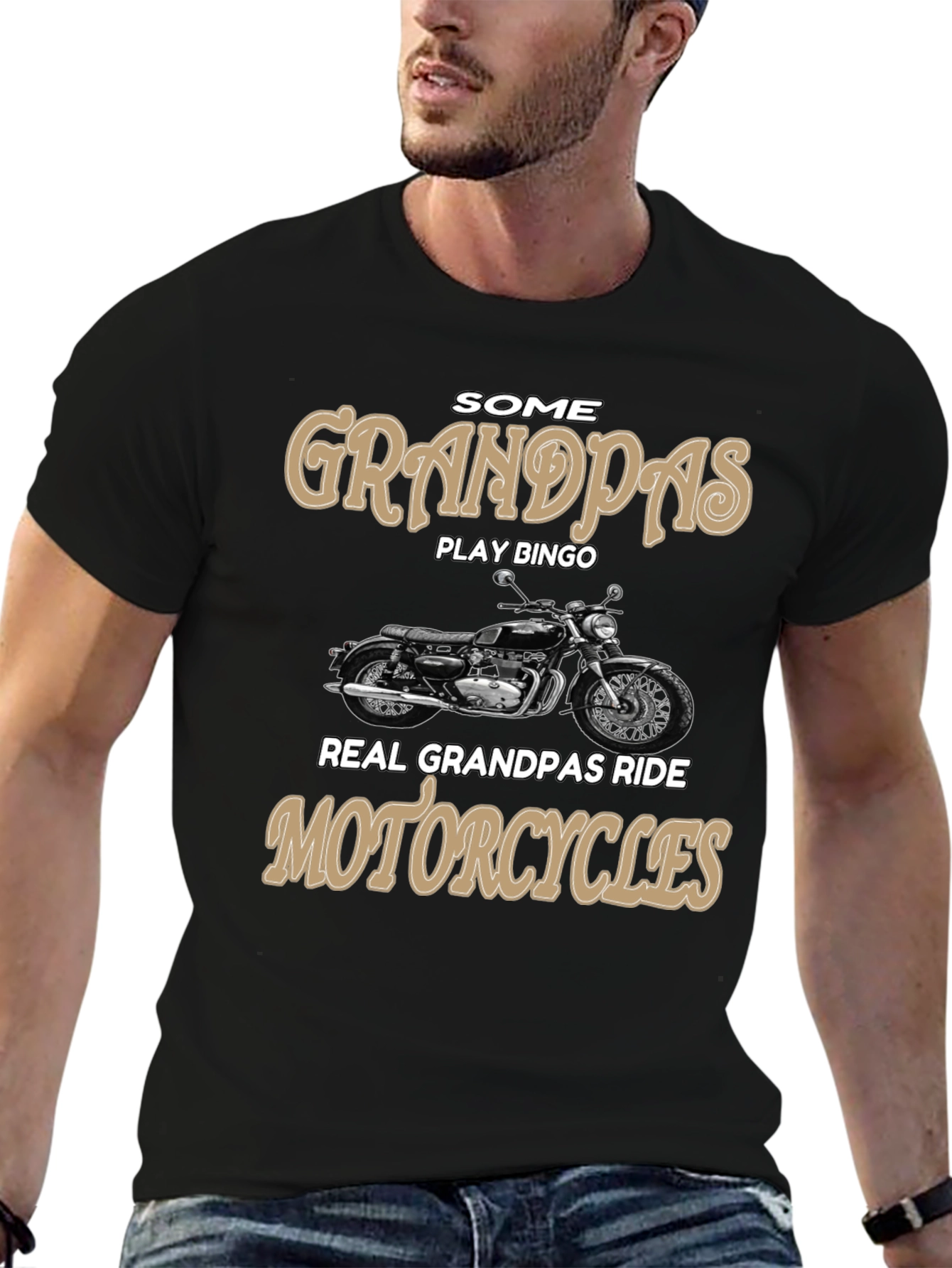 Grandpa Motorcycle Rider Graphic Tee