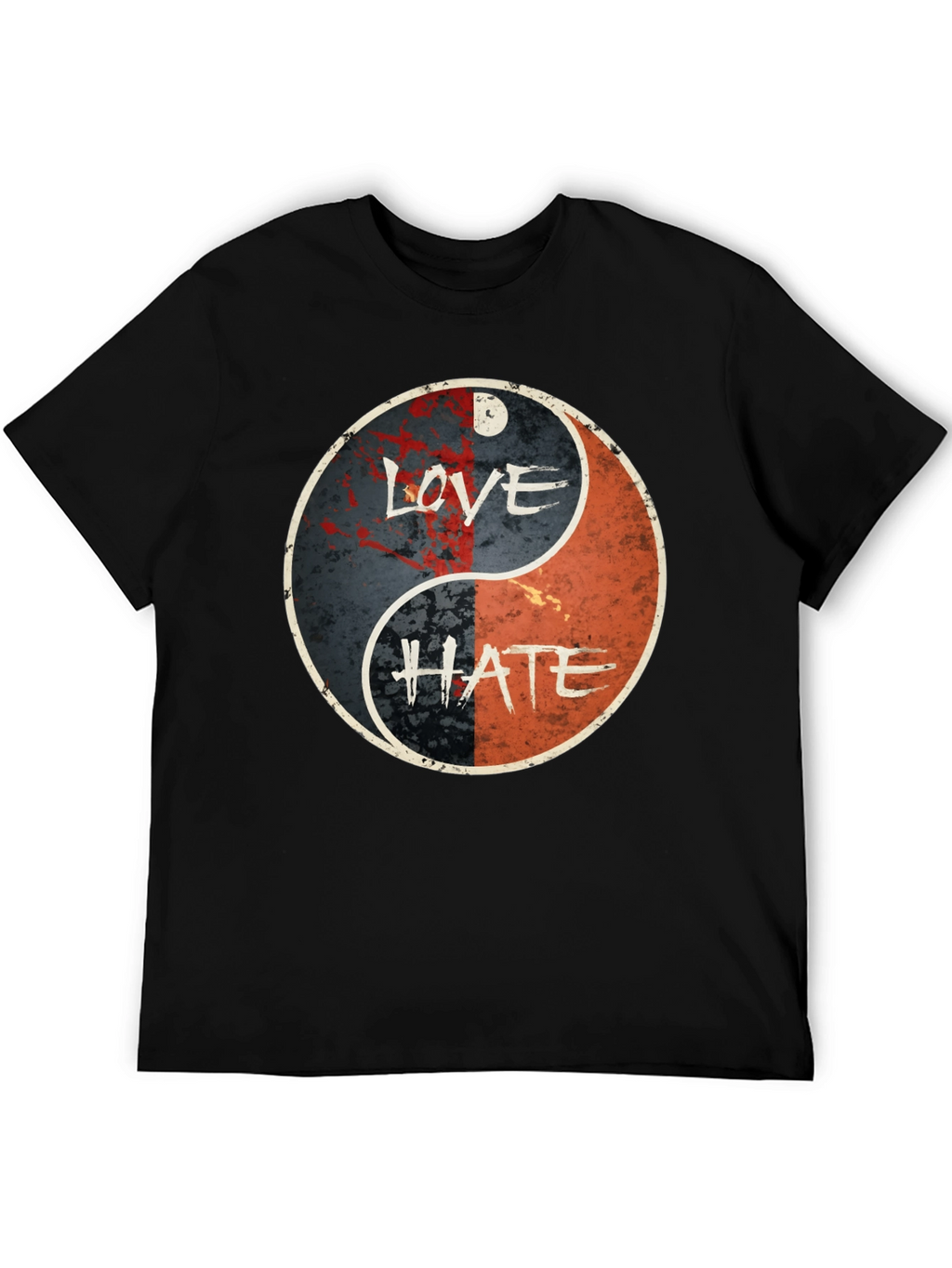 Love Hate Yin Yang Graphic T-Shirt