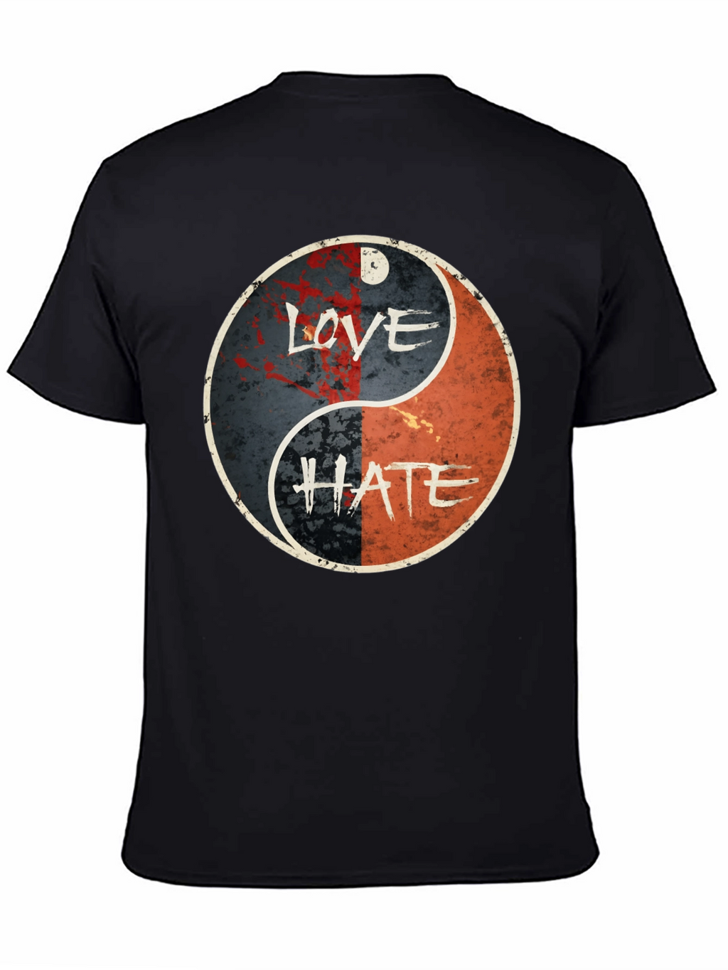 Love Hate Yin Yang Graphic T-Shirt