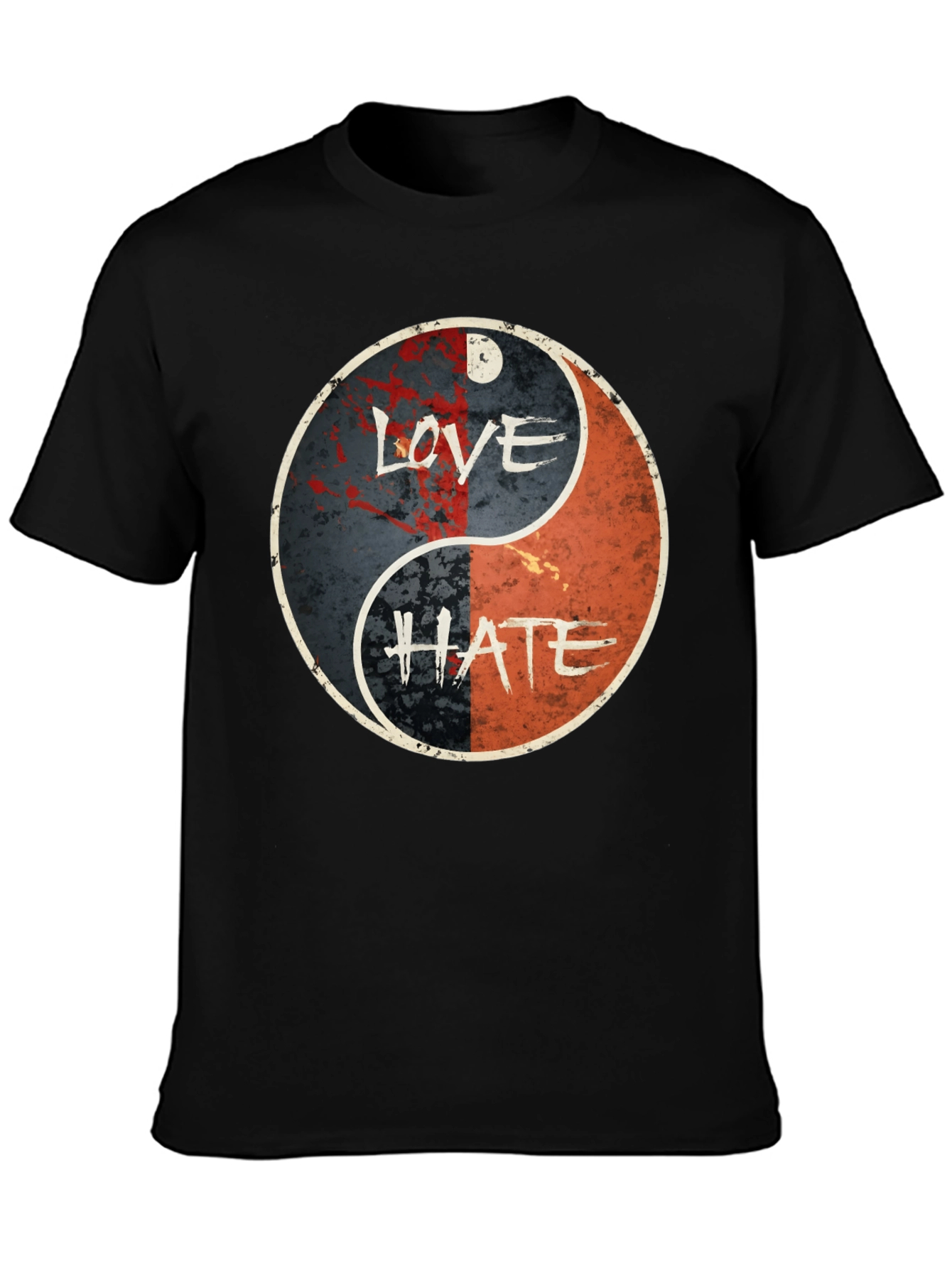 Love Hate Yin Yang Graphic T-Shirt