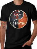 Love Hate Yin Yang Graphic T-Shirt