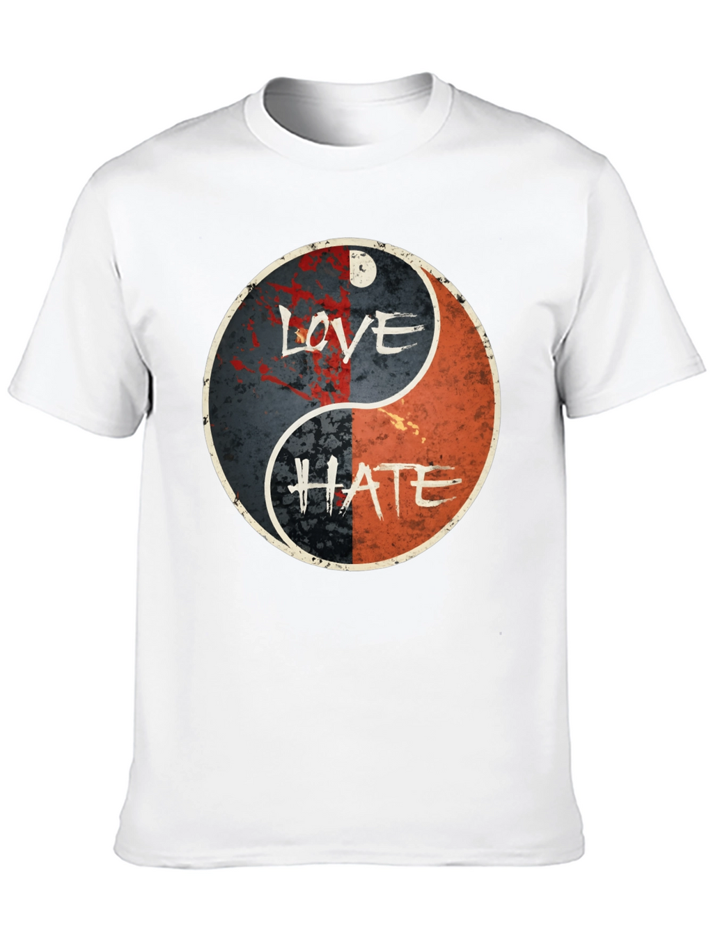 Love Hate Yin Yang Graphic T-Shirt