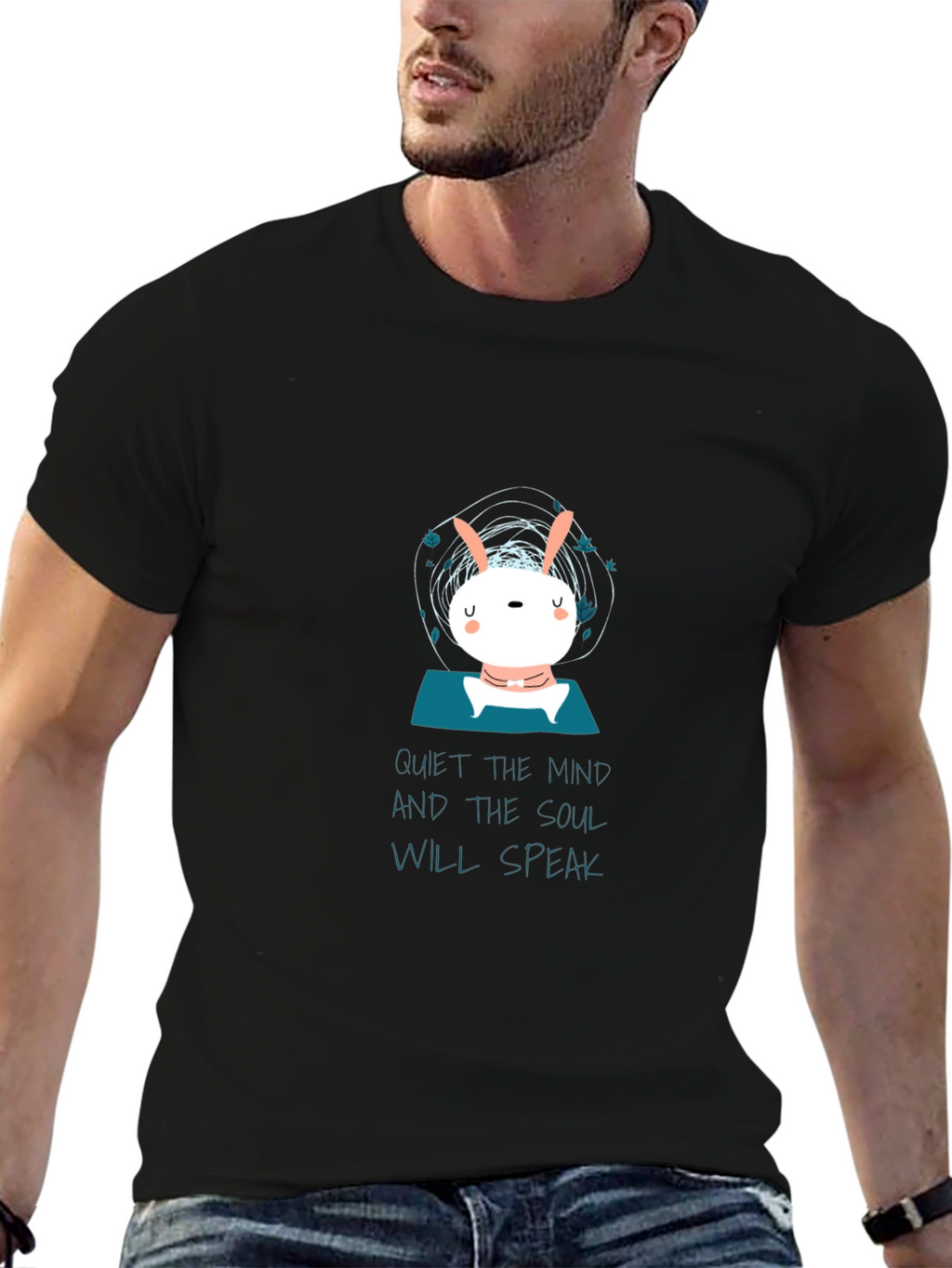 Quiet the Mind T-Shirt - Zen Bunny Meditation