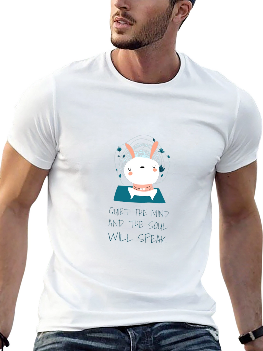 Quiet the Mind T-Shirt - Zen Bunny Meditation