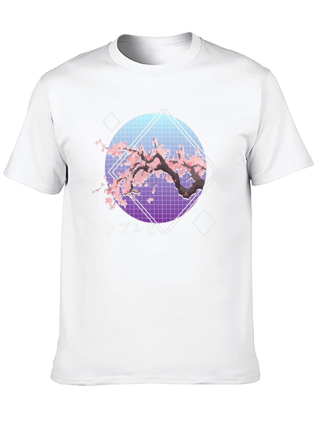 Cherry Blossom Aesthetic T-Shirt - Japanese Vaporwave Design