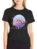 Cherry Blossom Aesthetic T-Shirt - Japanese Vaporwave Design