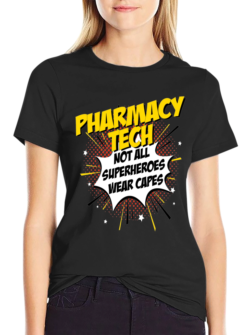 Pharmacy Tech Superhero Graphic T-Shirt