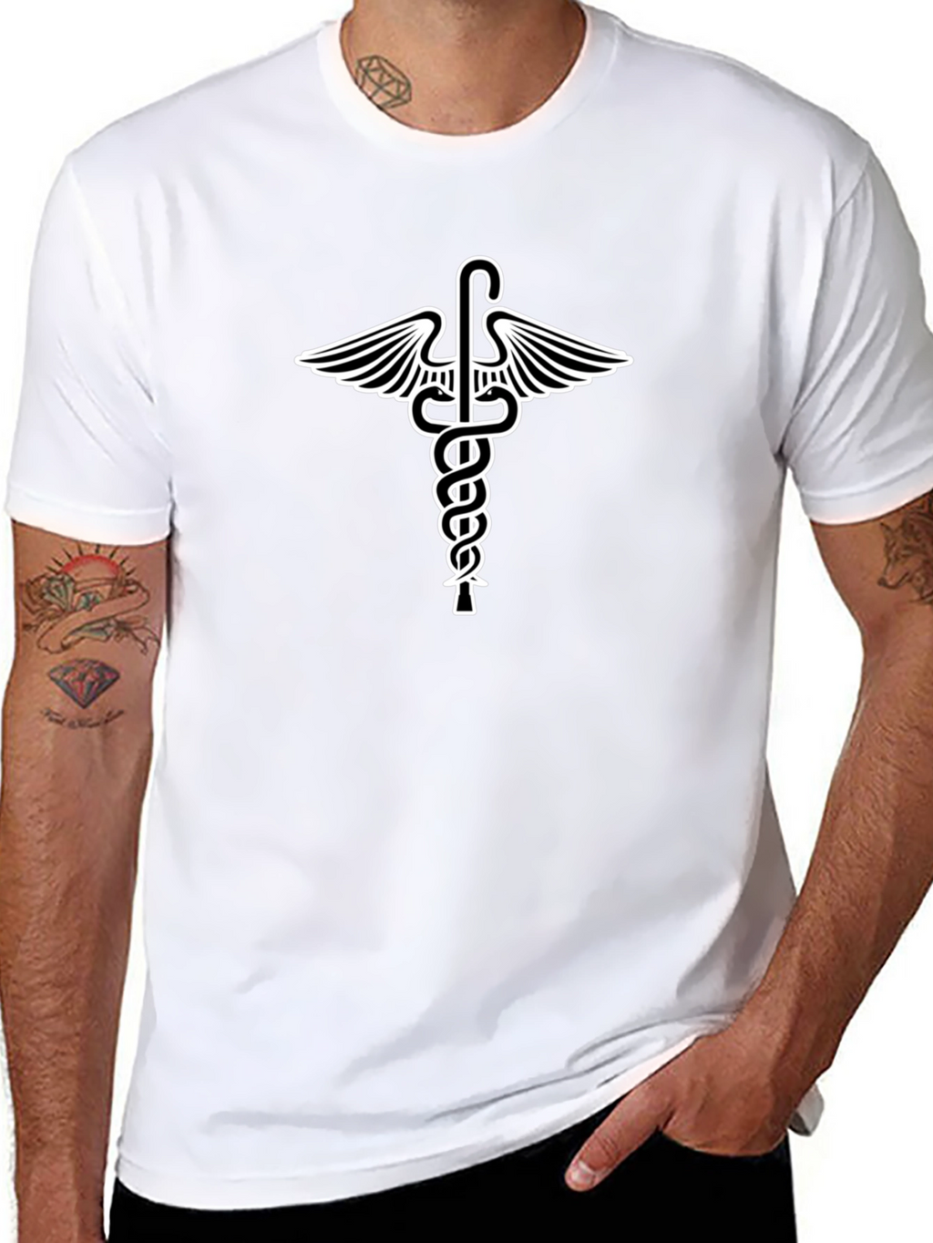 Caduceus Symbol Graphic T-Shirt