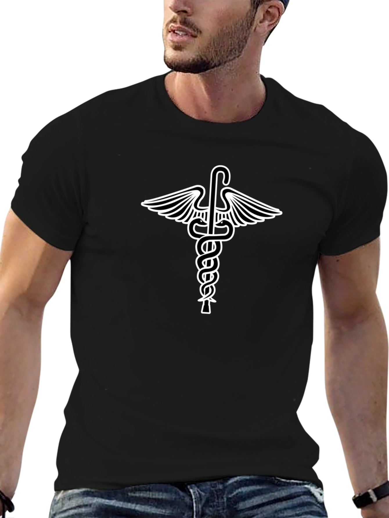 Caduceus Symbol Graphic T-Shirt