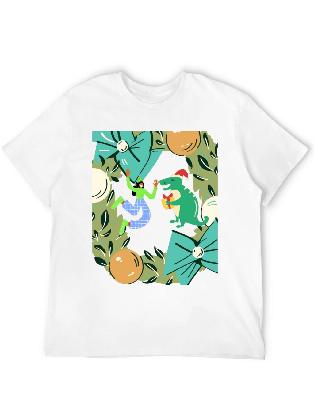 Festive Dinosaur Christmas T-Shirt
