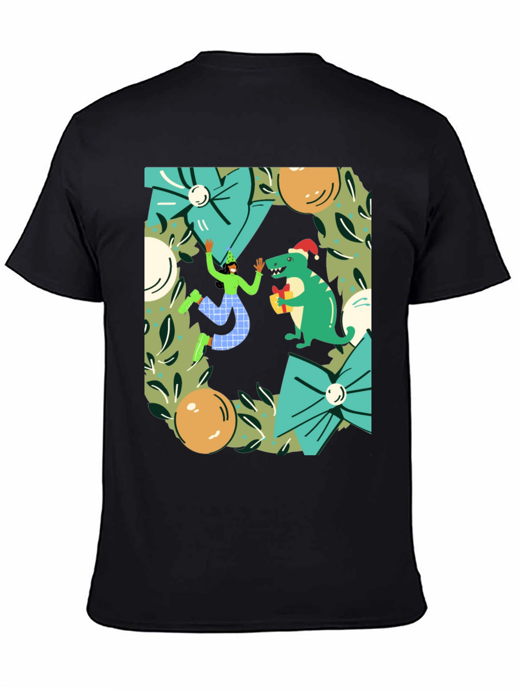 Festive Dinosaur Christmas T-Shirt