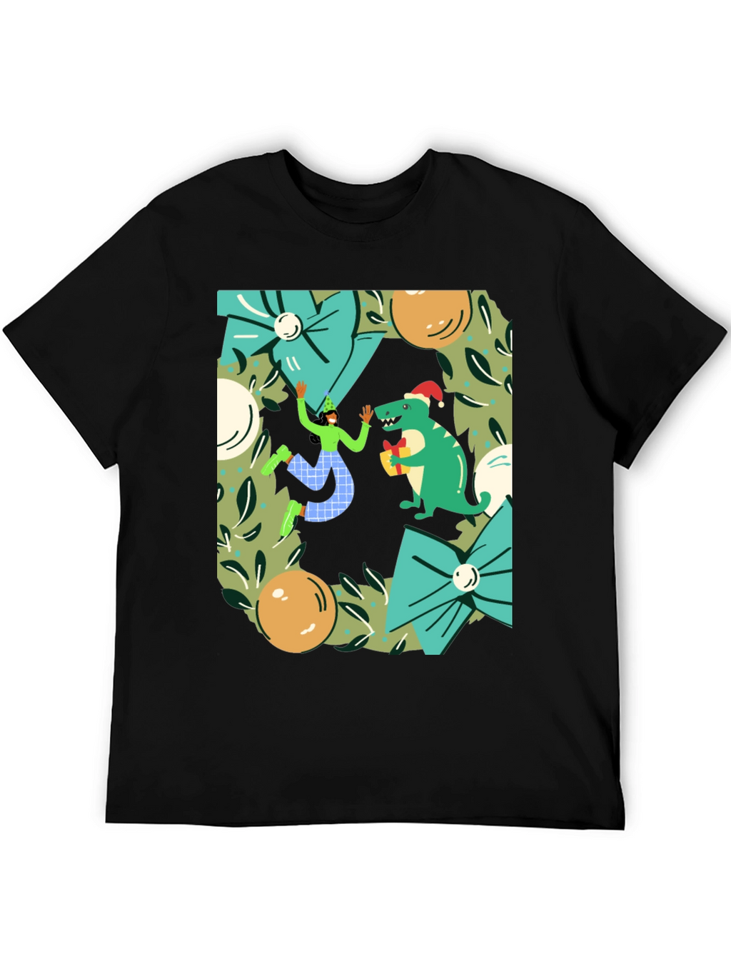 Festive Dinosaur Christmas T-Shirt