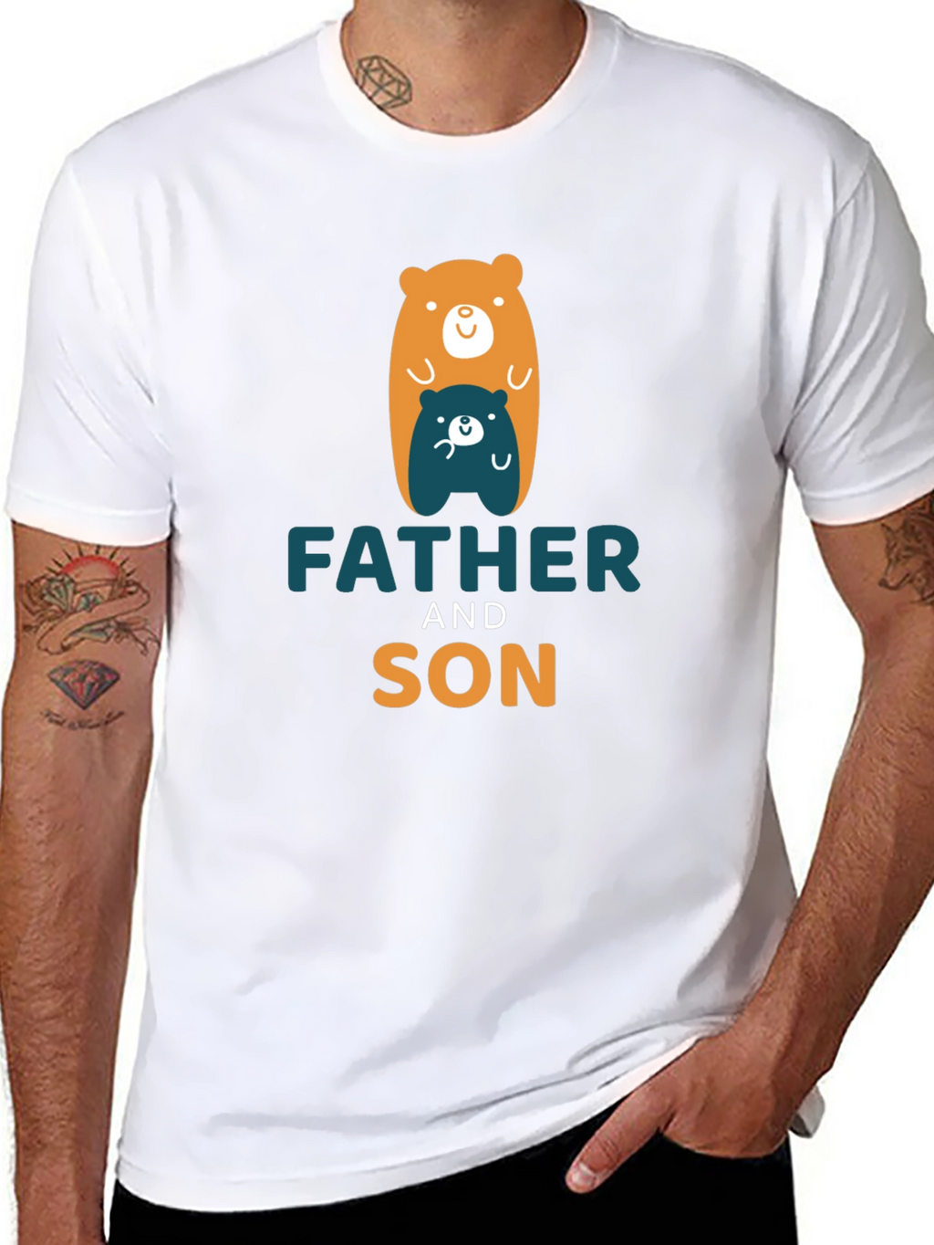 Father and Son Graphic Tee - Black