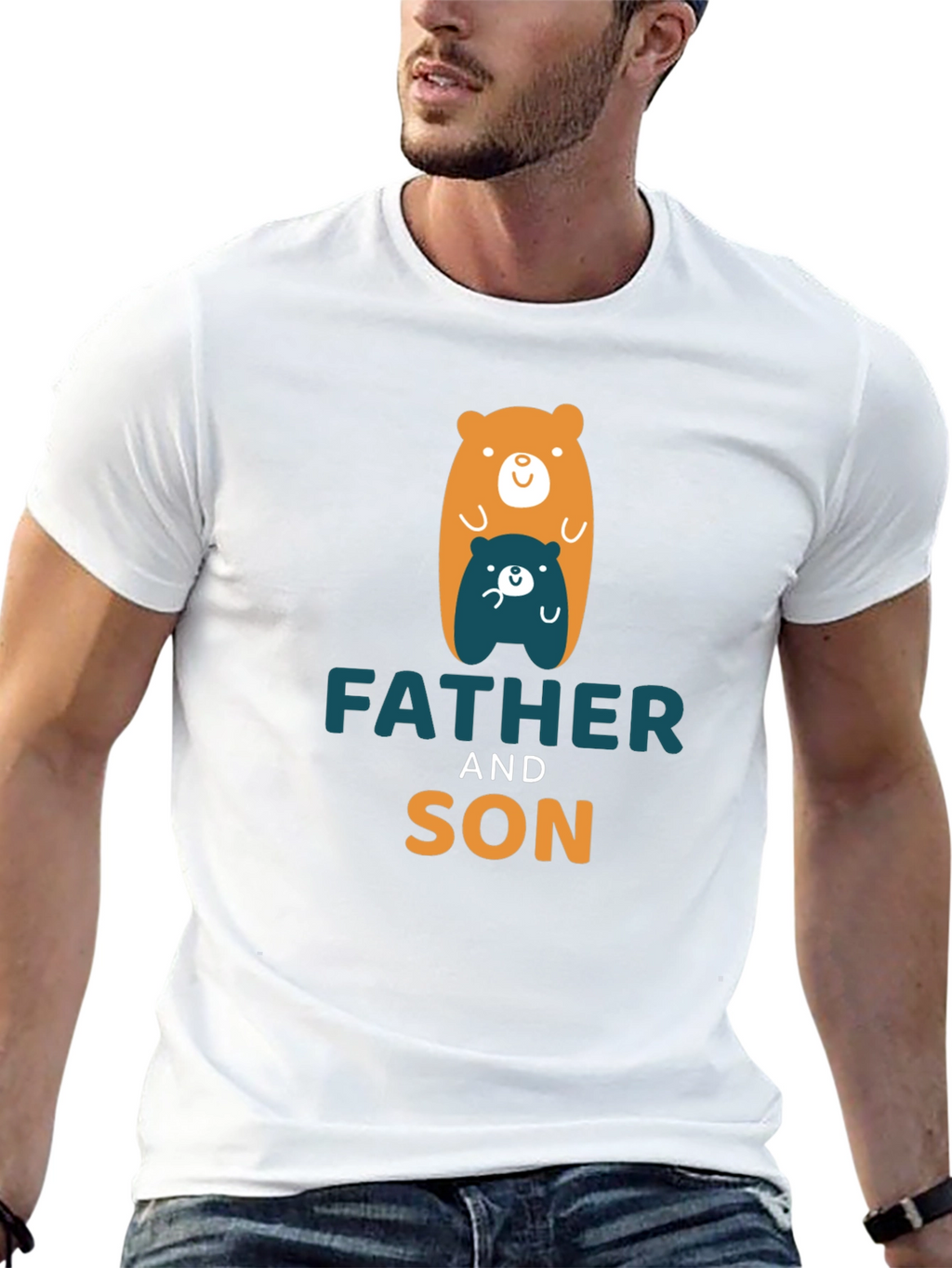 Father and Son Graphic Tee - Black