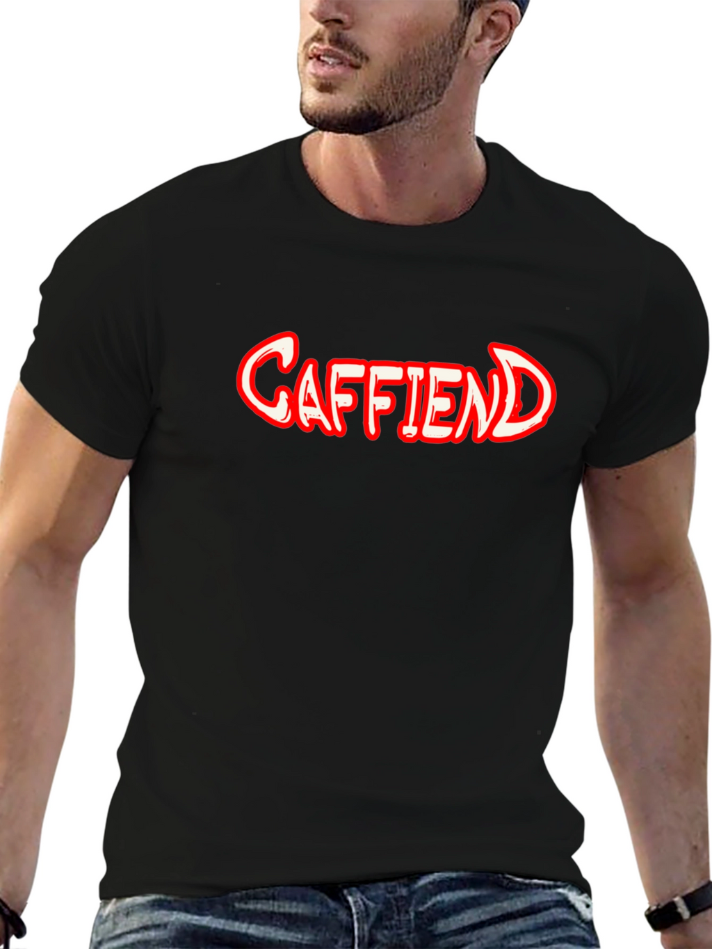 Caffiend Black T-Shirt - For Coffee Lovers