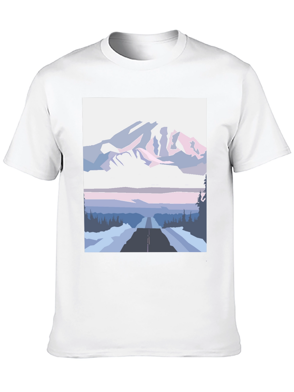 Mountain Road Graphic Tee - Black Cotton