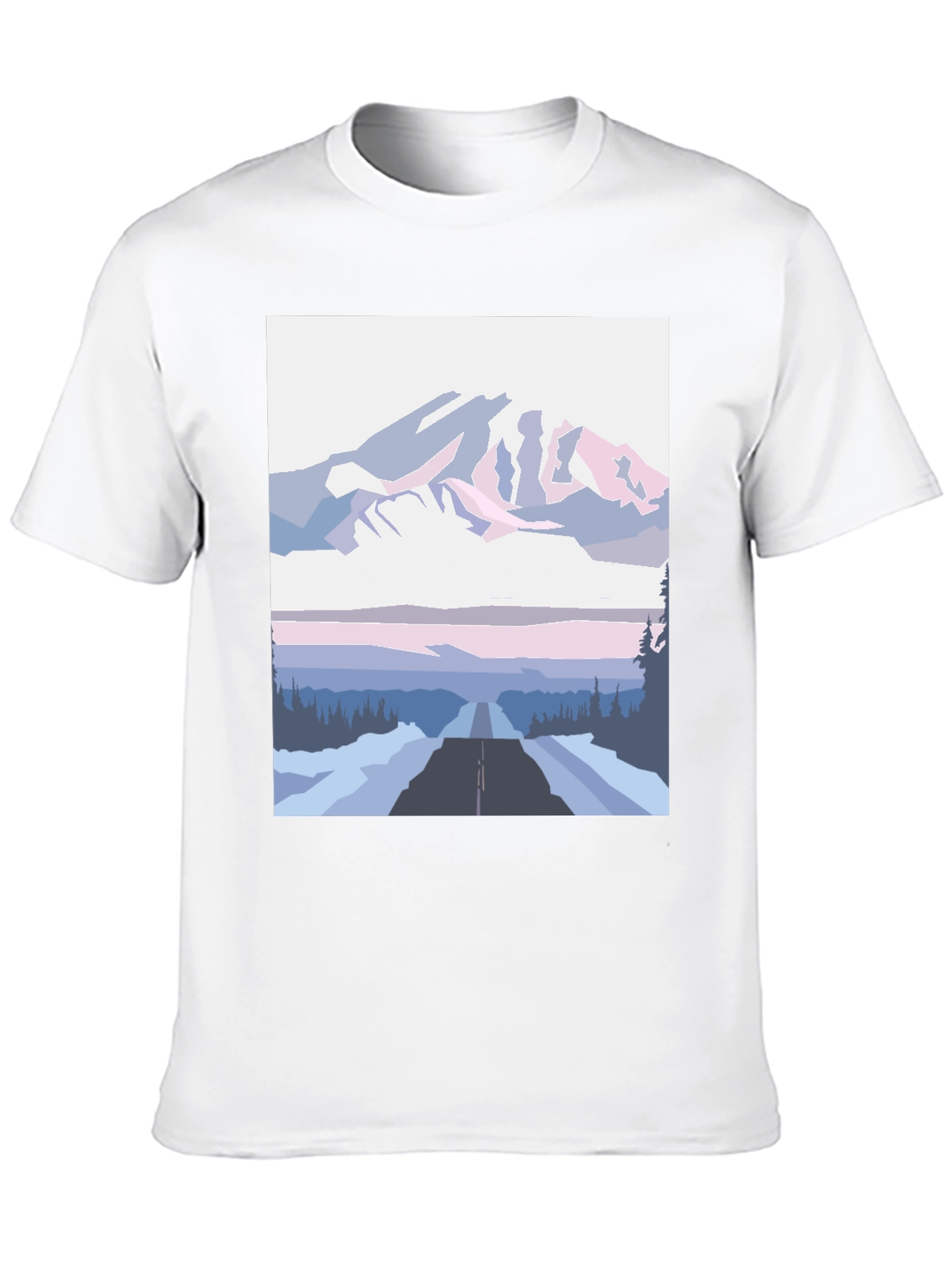 Mountain Road Graphic Tee - Black Cotton