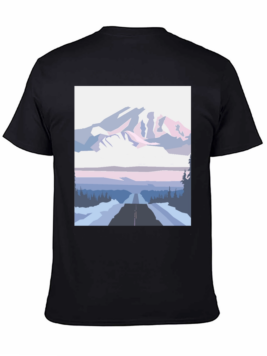 Mountain Road Graphic Tee - Black Cotton