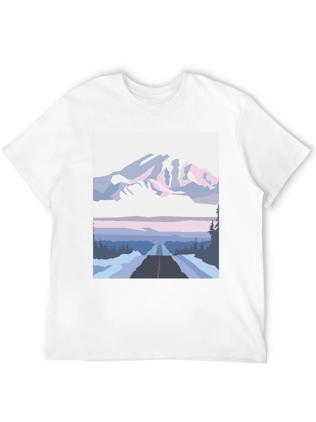 Mountain Road Graphic Tee - Black Cotton
