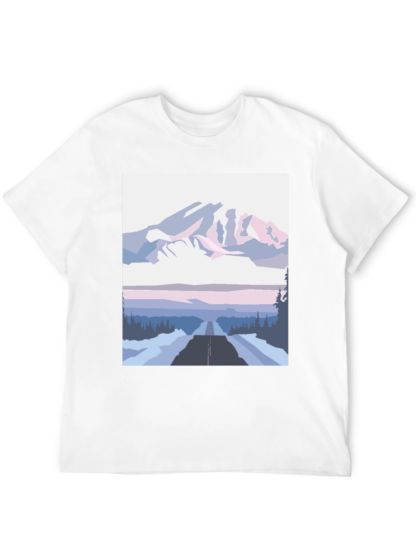 Mountain Road Graphic Tee - Black Cotton