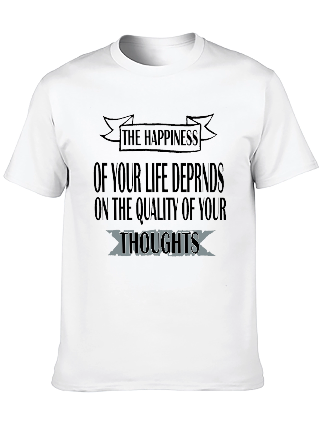 Inspirational Happiness Quote T-Shirt - Black