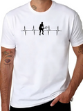 Tennis Heartbeat Graphic T-Shirt - Black