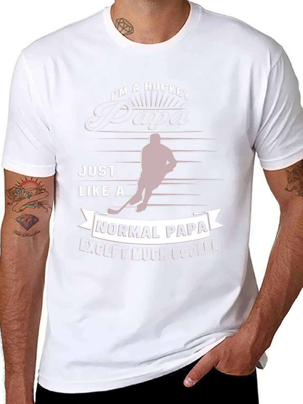 Hockey Papa T-Shirt - Cool Dad Tee