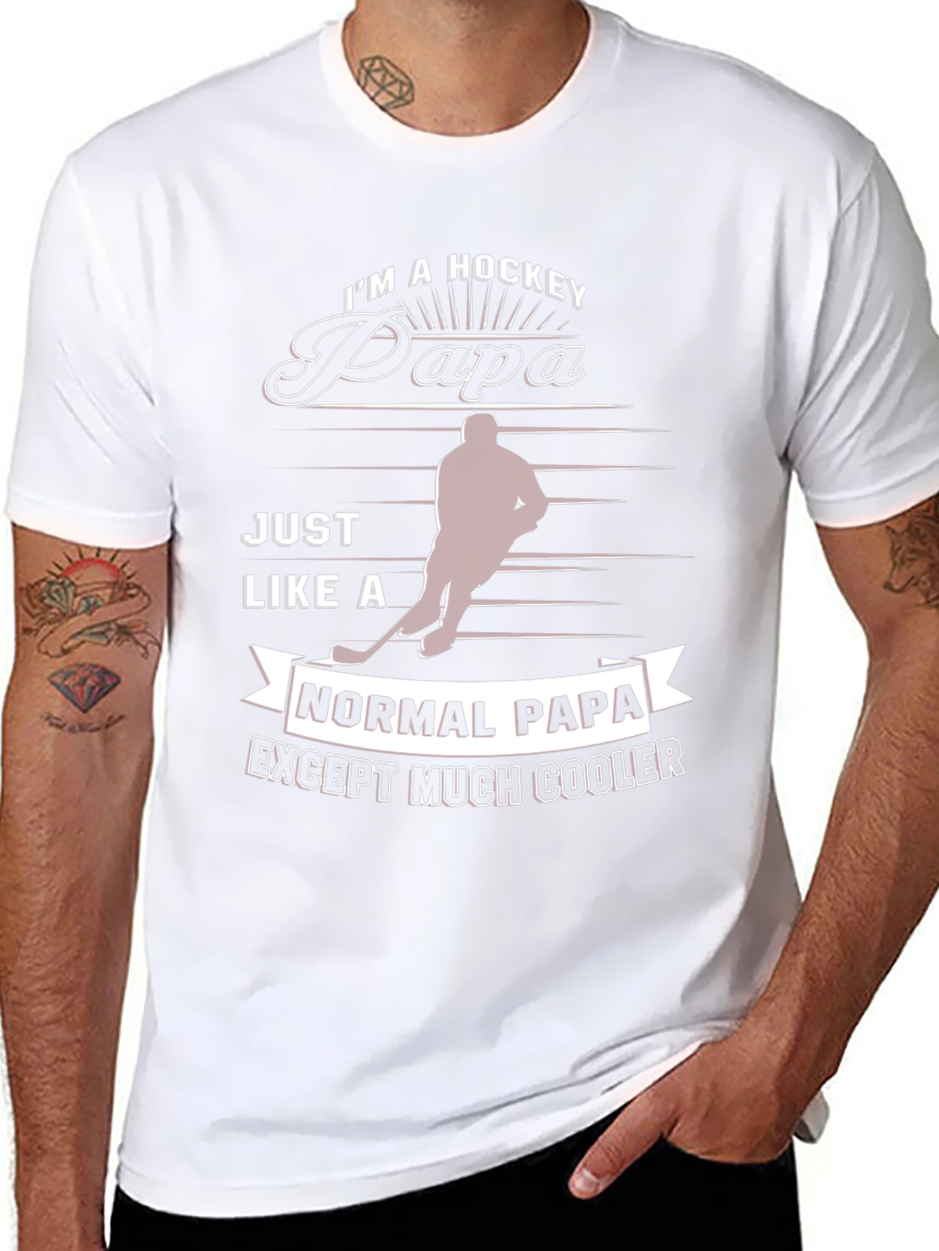 Hockey Papa T-Shirt - Cool Dad Tee