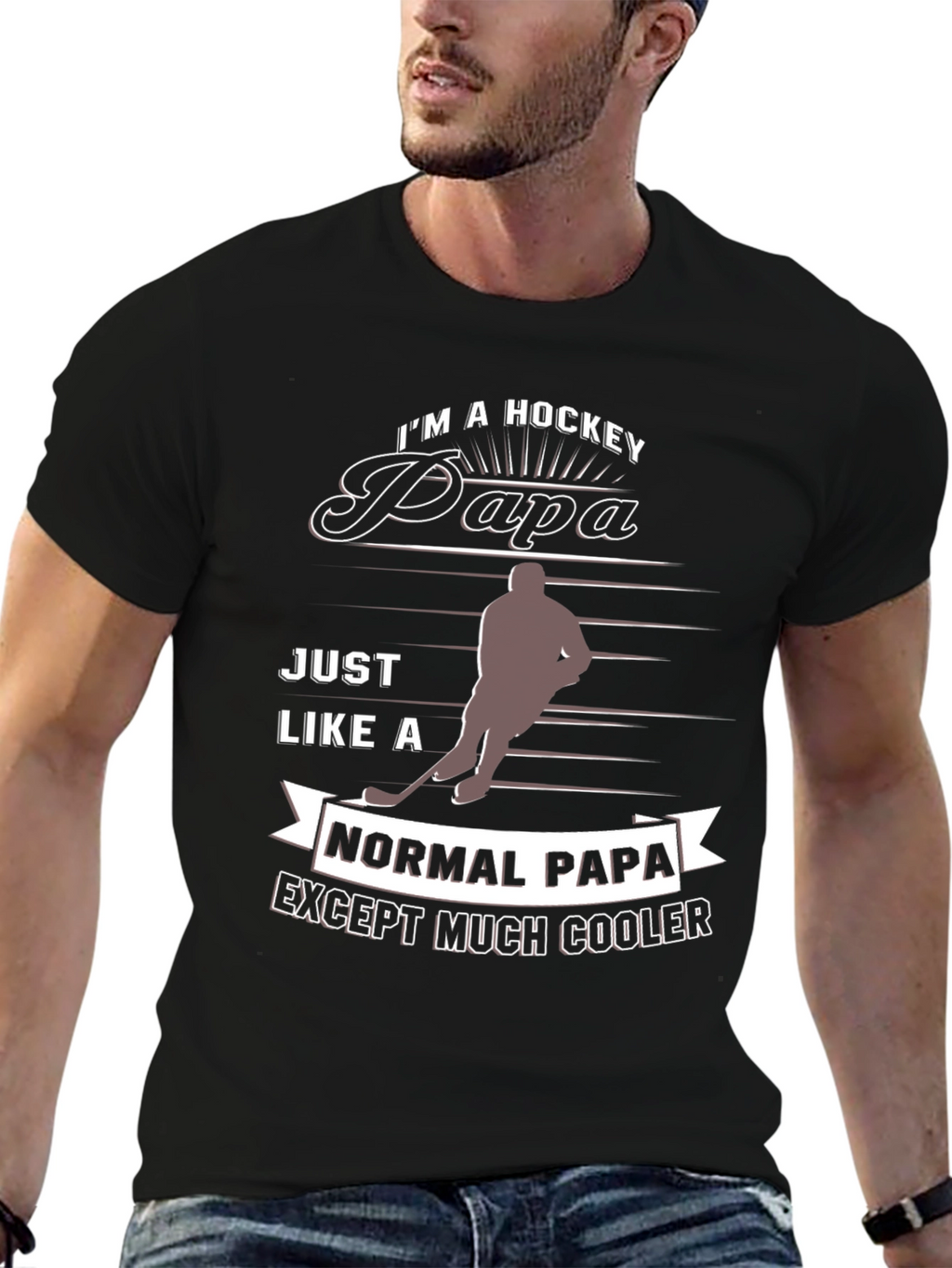 Hockey Papa T-Shirt - Cool Dad Tee