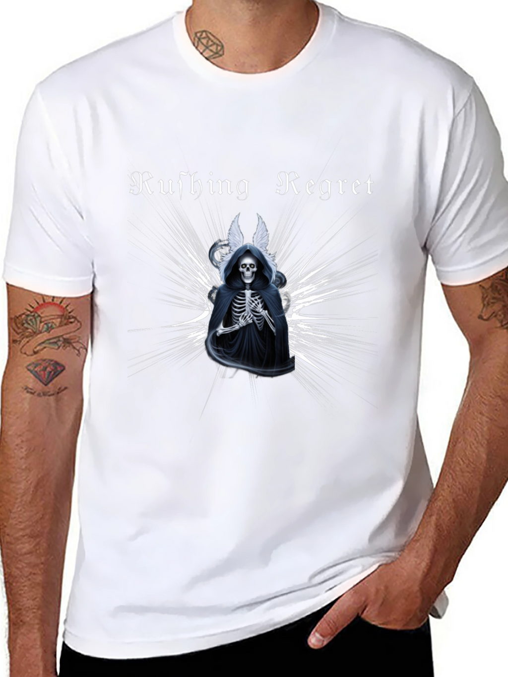 Rushing Regret Skeleton Graphic T-Shirt