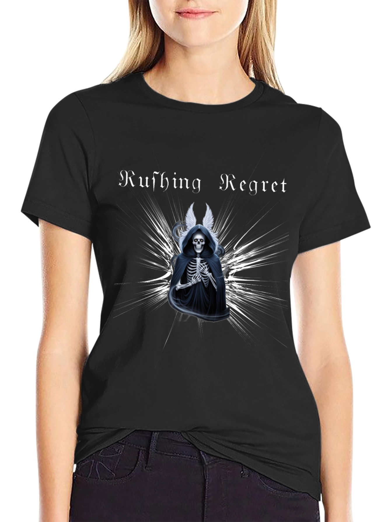 Rushing Regret Skeleton Graphic T-Shirt