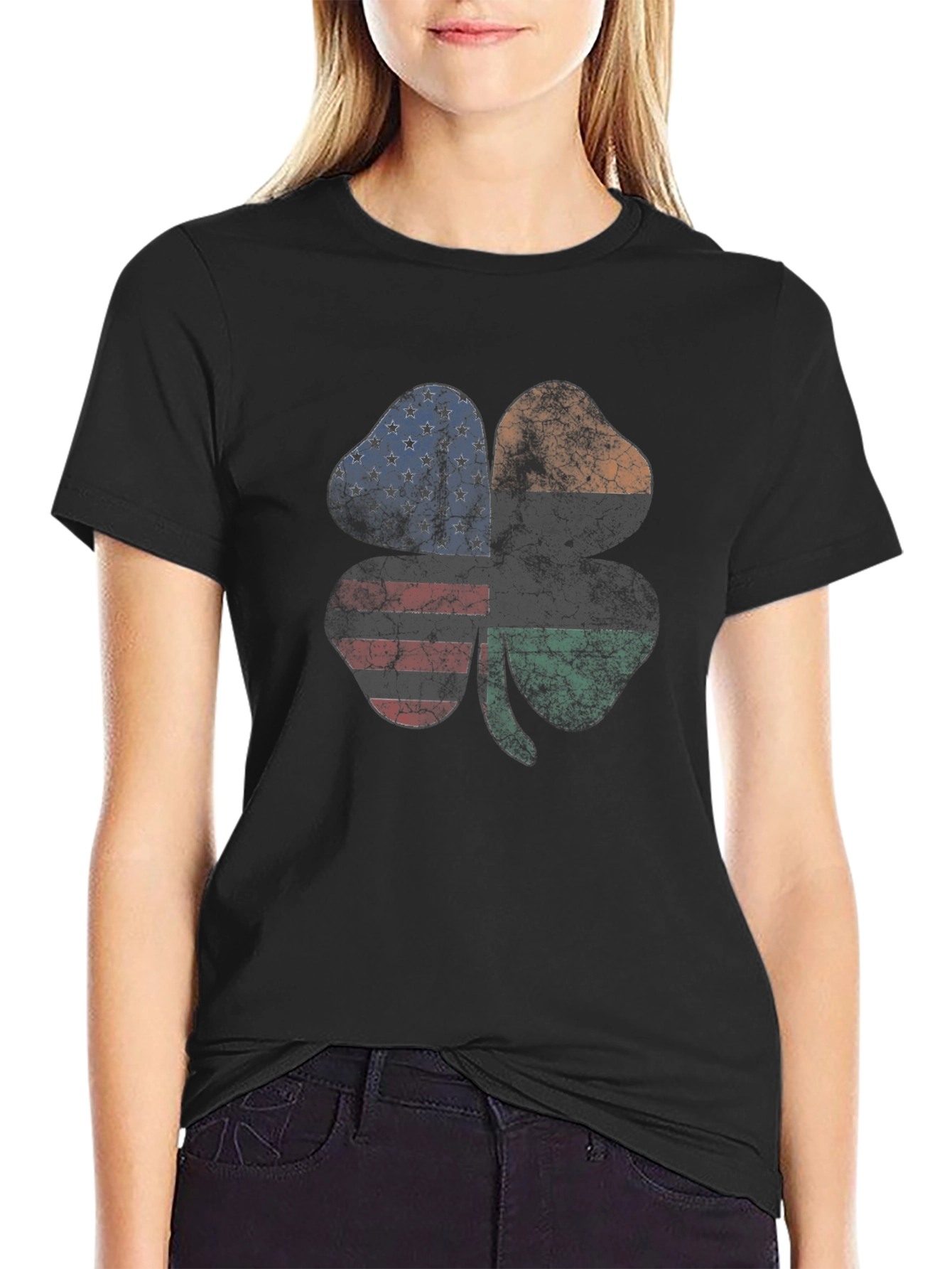 St. Patricks Day Shamrock Flag Graphic Tee