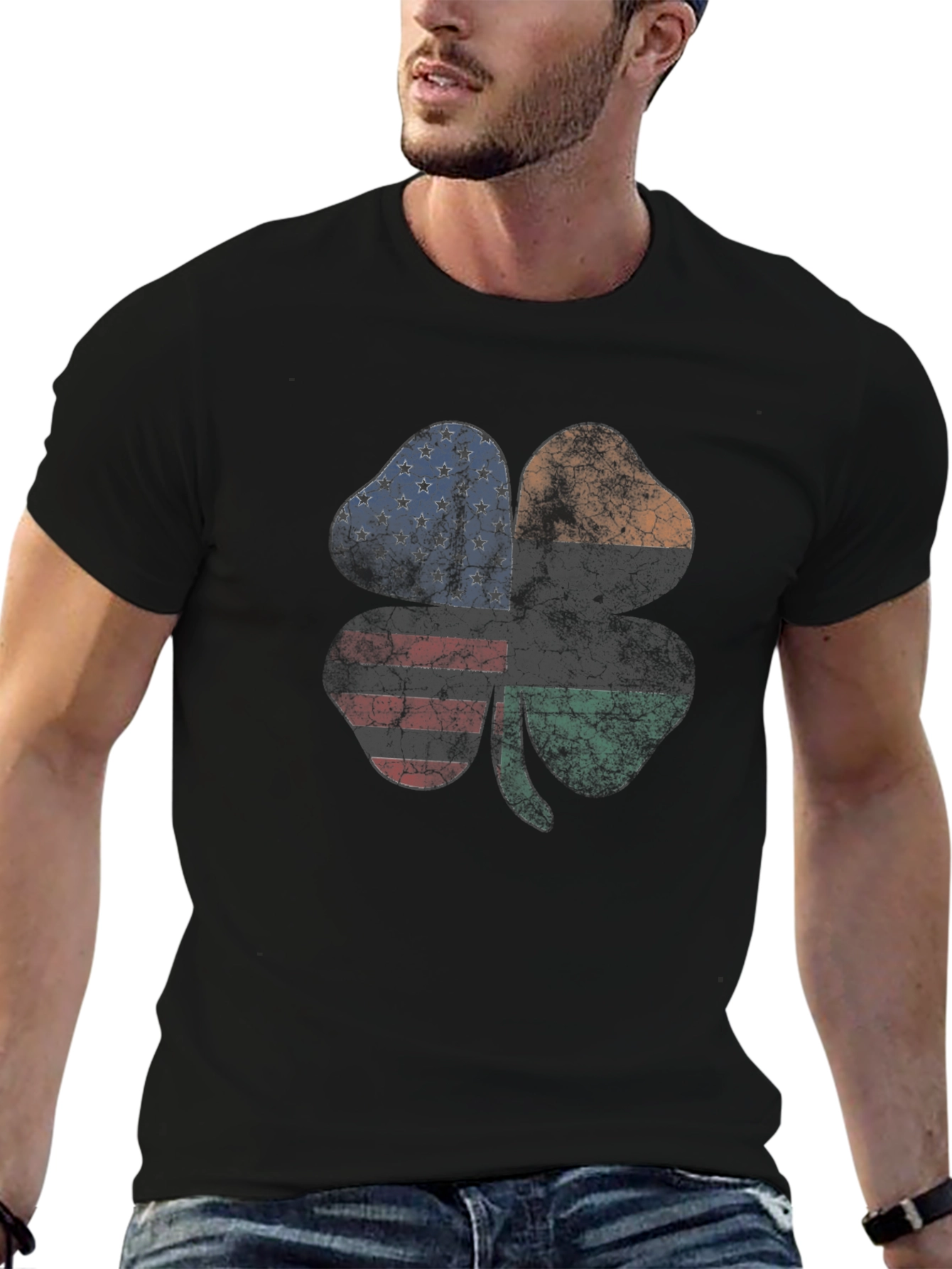 St. Patricks Day Shamrock Flag Graphic Tee