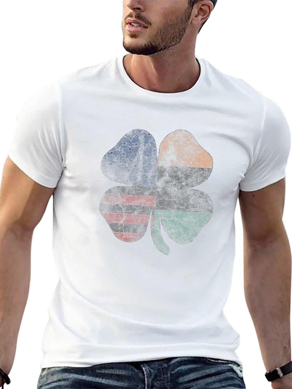 St. Patricks Day Shamrock Flag Graphic Tee