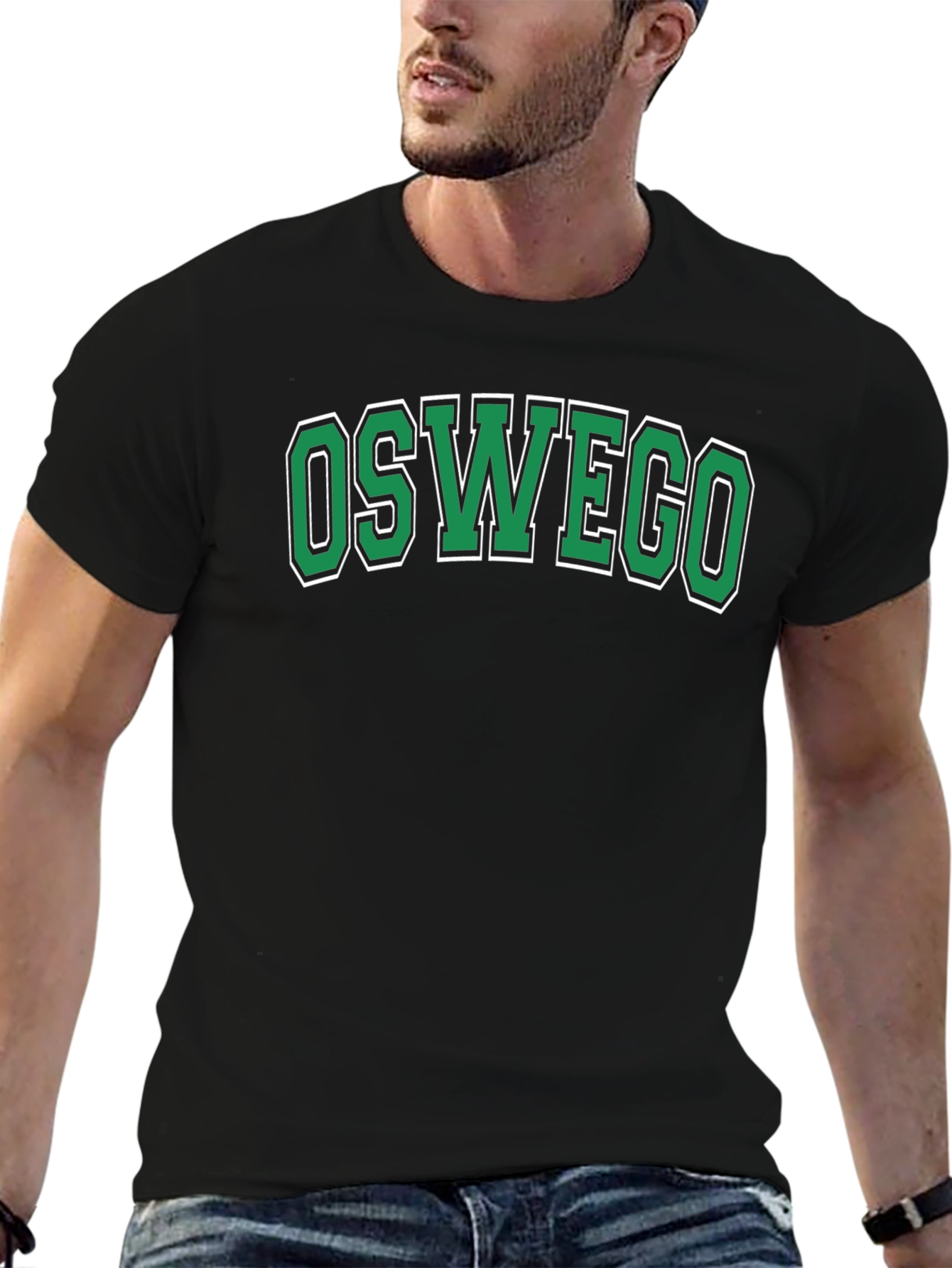 Oswego Graphic Tee - College Style Black T-Shirt