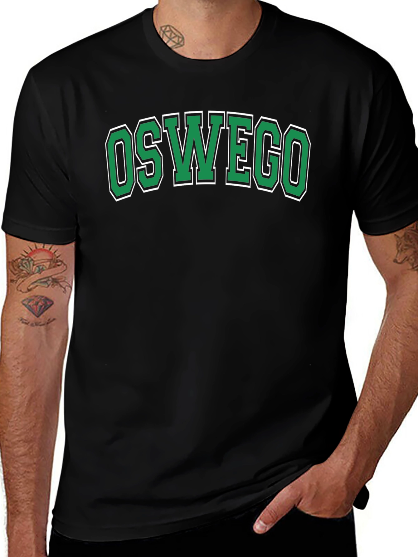 Oswego Graphic Tee - College Style Black T-Shirt