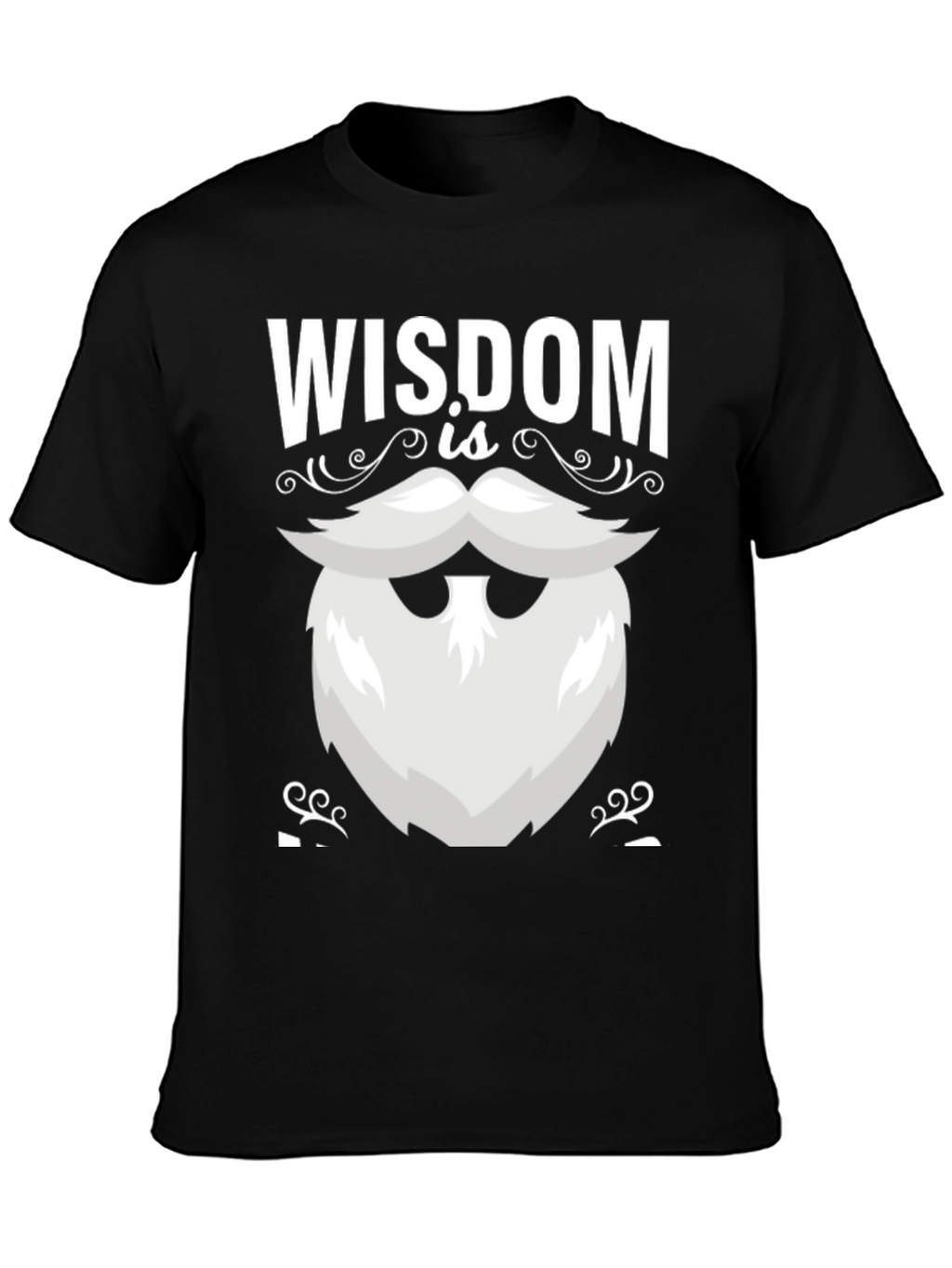 Wisdom Beard Graphic Tee - Black Cotton T-Shirt